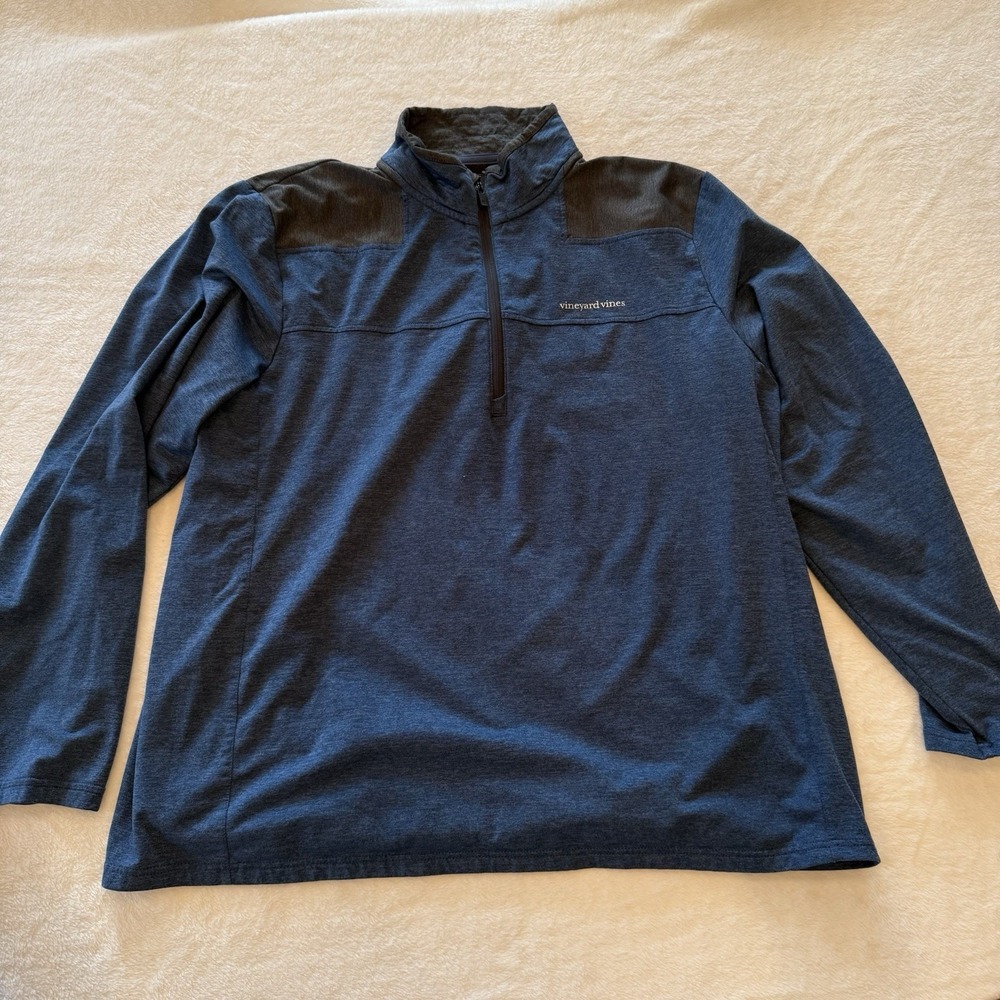 Vineyard Vines Pullover Mens XXL‎ 1/4 Zip Performance Long Sleeve Golf Blue